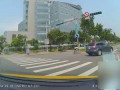 Car runs over a pedestrian in crosswalk