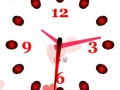 Часы с красными сердечками