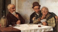 PARTITA A CARTE - Gaetano Bellei (1857-1922) Faccia da poker