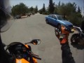 Motorcycle Near Miss With Cyclist