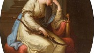 Кауфман (1741-1807) - Пенелопа, плачущая на носу Улисса.Худо