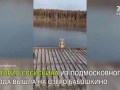 Сексуальная блондинка прыгает в озеро (на лед)