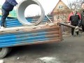 Выгрузка бетонного кольца по супер технологии )