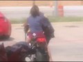Girls Failed Burnout Sends A Motorcycle Flying