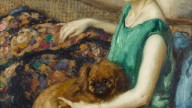 Portrait of a lady with a dog