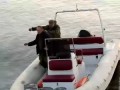 Глушат рыбу на рыбалке Boat explosion on the movie set