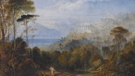 Diogenes Throwing Away His Cup, oil on canvas painting by John Martin