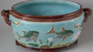 викторианская майолика jardinière