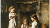 24 Harlamoff, Alexei Alexevich (1842-1922) Blowing Bubbles (oil on canvas)
