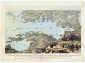 литография. Панорамный вид на Финский залив 1855 г.