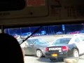 Gastonia NC woman drives in circles and crashes police car - Bus view