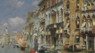 Санторо (1859–1942). «Гондолы на Гранд-канале, Венеция»