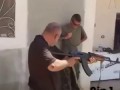 Выстрел из АК в упор в бронежилет / Shooting with the AK 47 of a soldier wearing a bulletproof vest