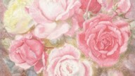 A still life of Roses in a porcelain bowl.