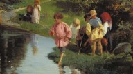 ПРЯНИШНИКОВ. Дети на рыбалке. 1882