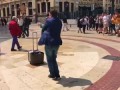 Man Could Not Stop Dancing on the Street with Funk Guitarist in Valencia