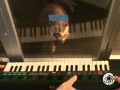 Freshwater otter plays piano