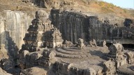 A_closeup_of_Vimana_Sikhara_Spire_above_Garbha_Griya_on_Hindu_temple_Cave_16_Ellora_India